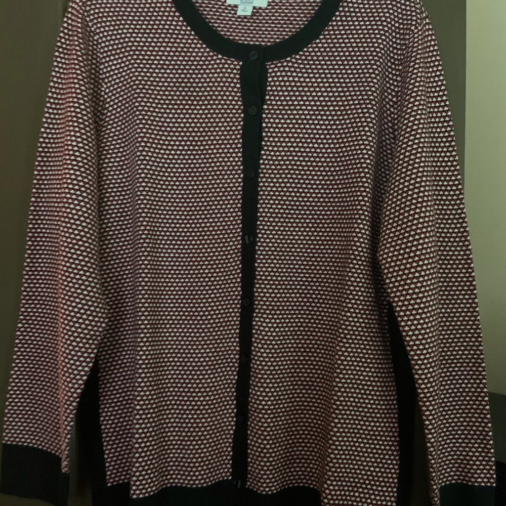 Button up sweater.